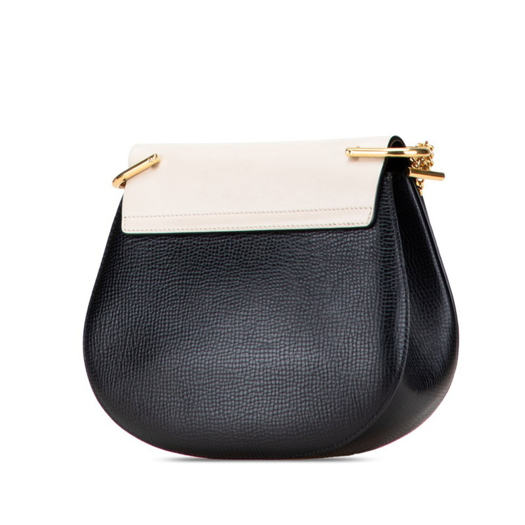 Chloé Beige Black Leather Shoulder Bag (Pre-Owned)