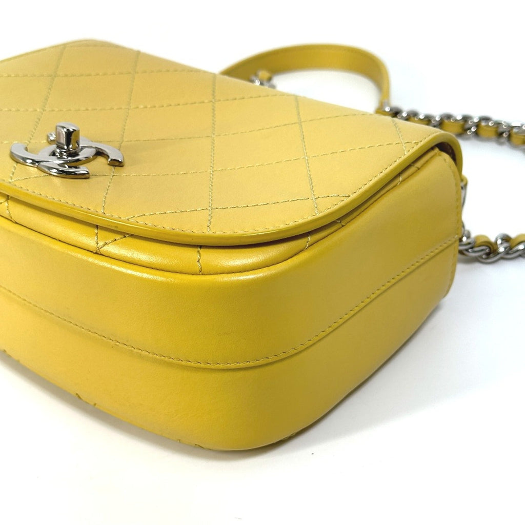 Chanel Yellow Leather Shoulder Bag