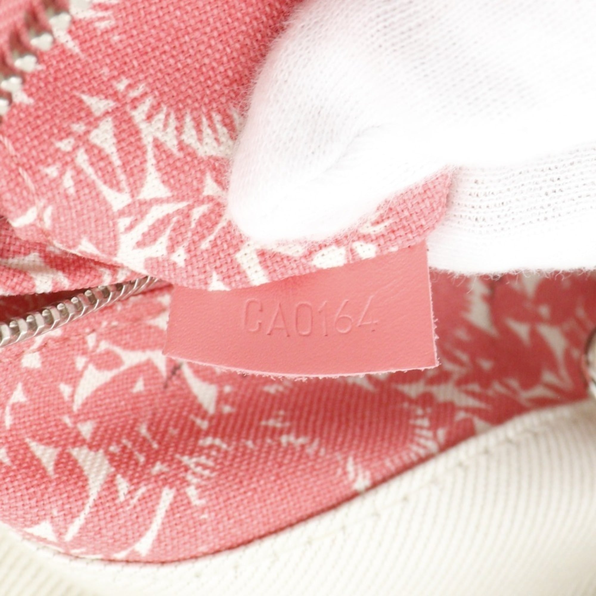 Louis Vuitton Corail Ivory Pink White Canvas Tote Bag
