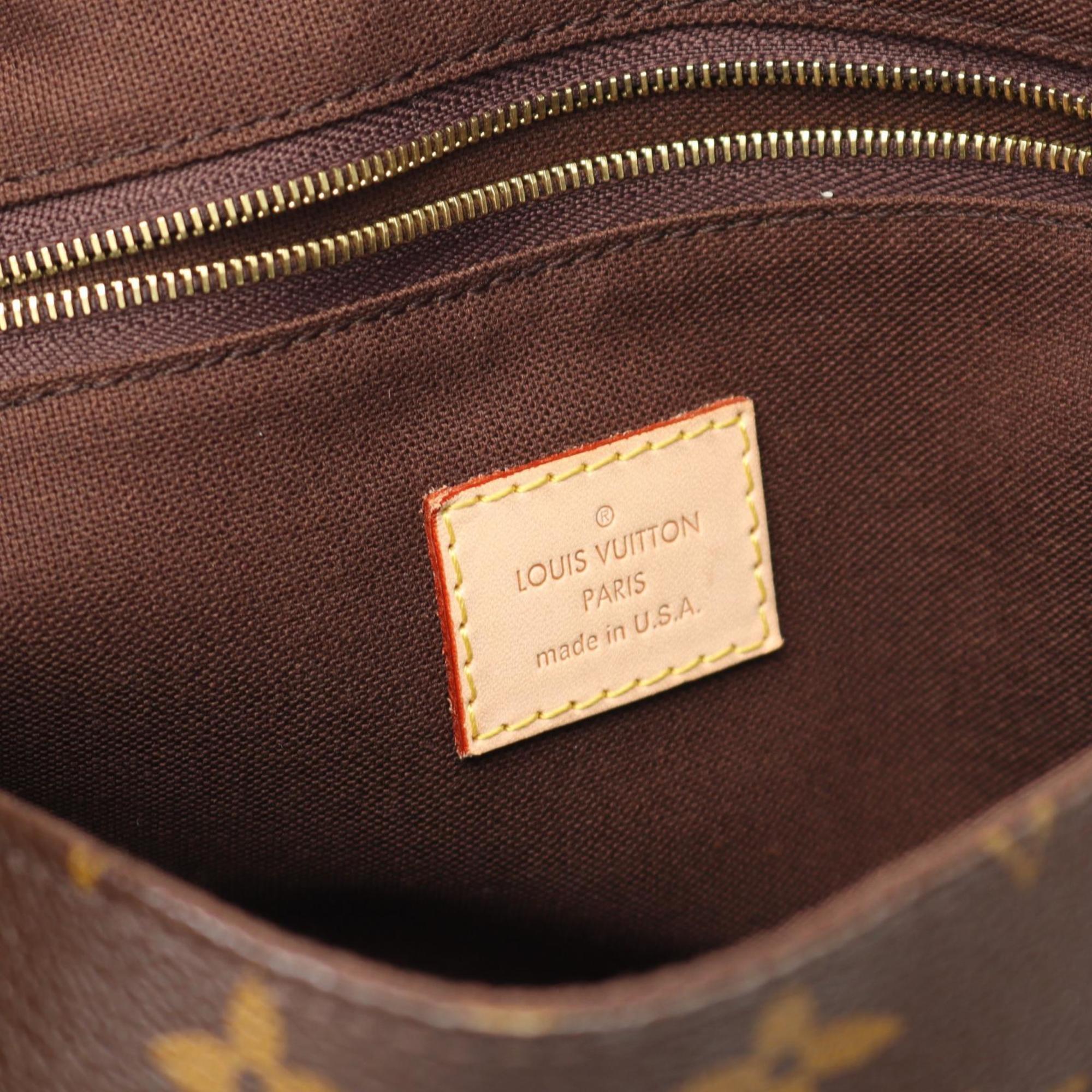 Louis Vuitton Brown Coated Canvas Leather Shoulder Bag