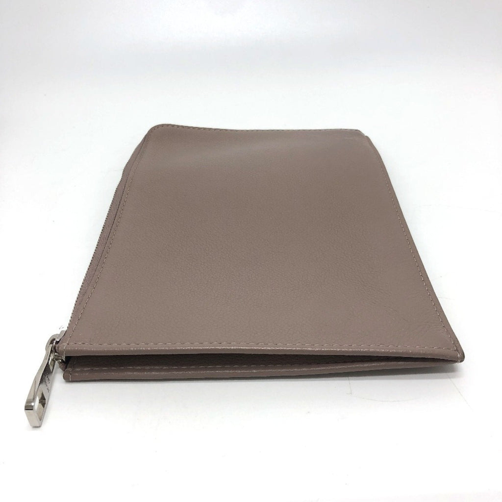 Louis Vuitton Beige Taupe Leather Clutch Bag Pochette