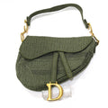 Christian Dior Khaki Canvas Handbag Saddle Bag (Pre-Owned)