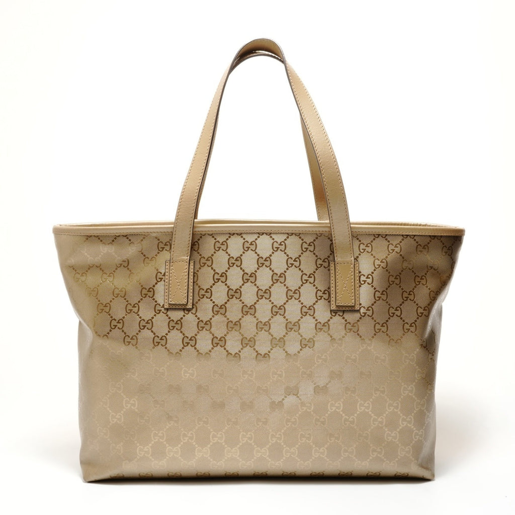 Gucci Gg Imprimé Gold Pvc Tote Bag (Pre-Owned)