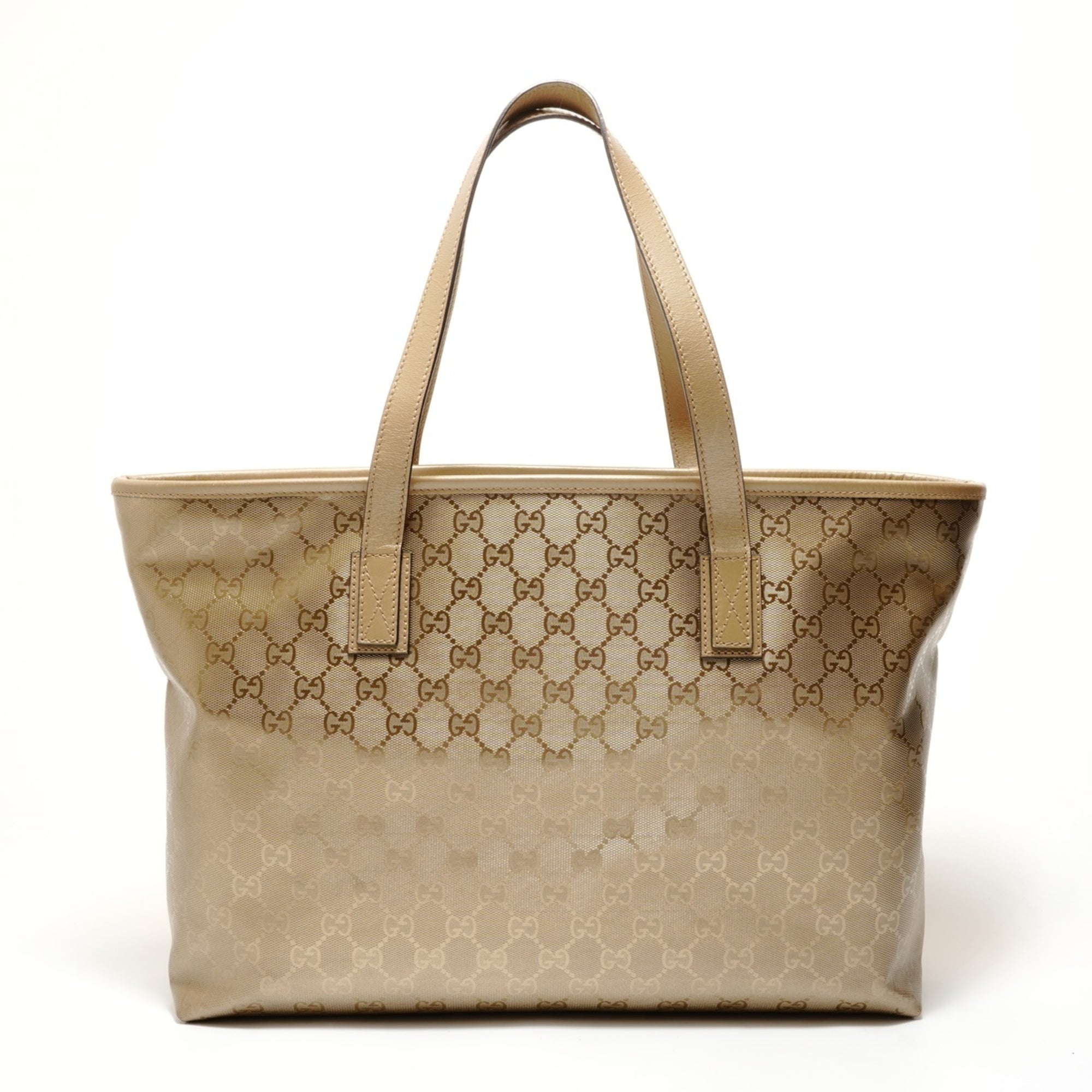 Gucci Gg Imprimé Gold Pvc Tote Bag (Pre-Owned)