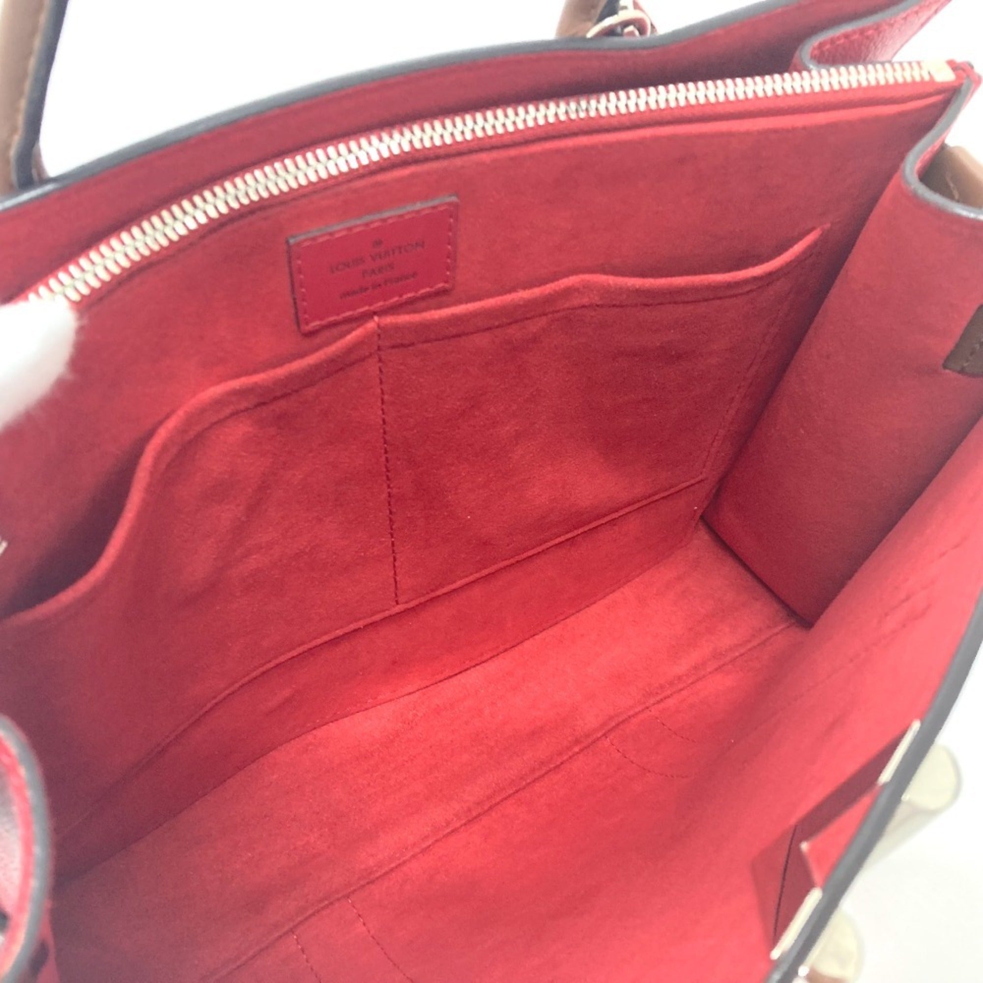 Louis Vuitton Red Color Leather Tote Bag