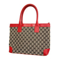 Gucci Black Red Color Canvas Tote Bag (Pre-Owned)