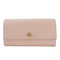 Gucci Pink Leather Long Wallet (Bi-Fold) (Pre-Owned)