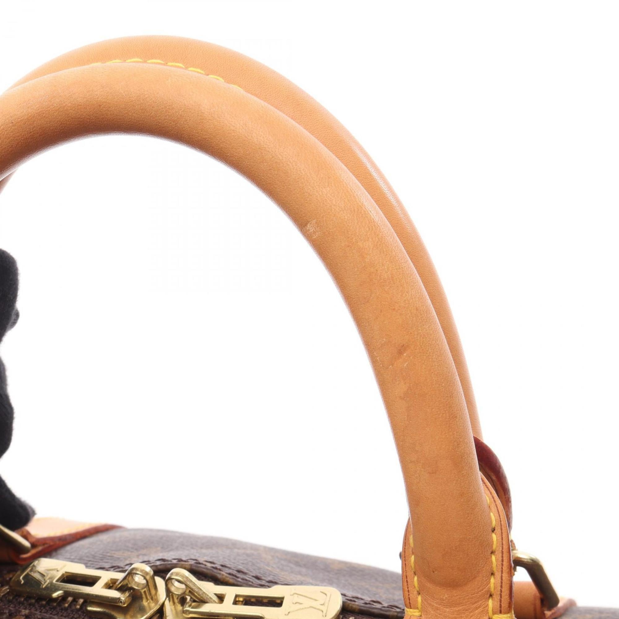Louis Vuitton Brown Monogram Coated Canvas Leather Boston Bag Handbag