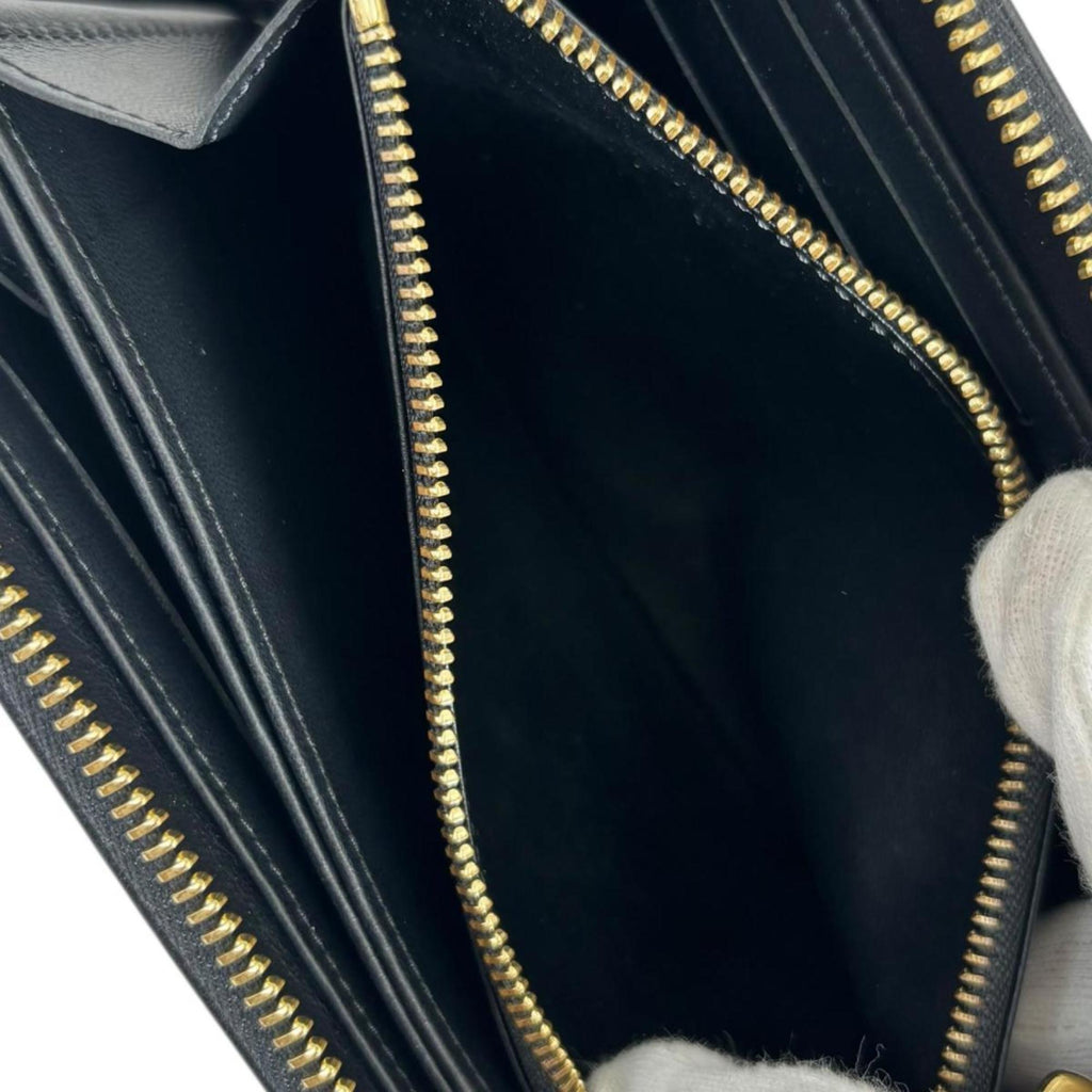 Louis Vuitton Monogram Black Noir Leather Long Wallet