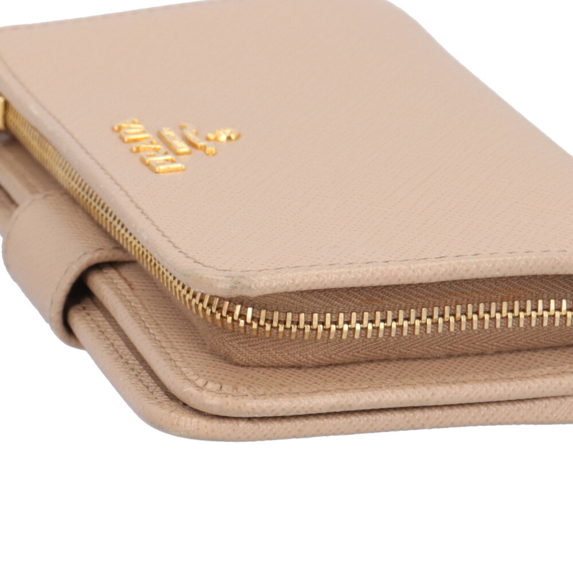 Prada Beige Leather Wallet (Bi-Fold)