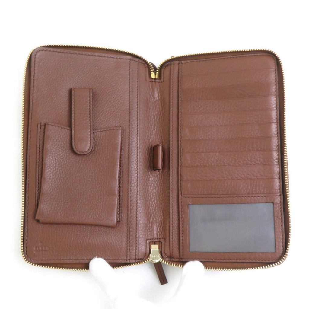 Gucci Brown Leather Long Wallet (Bi-Fold) (Pre-Owned)