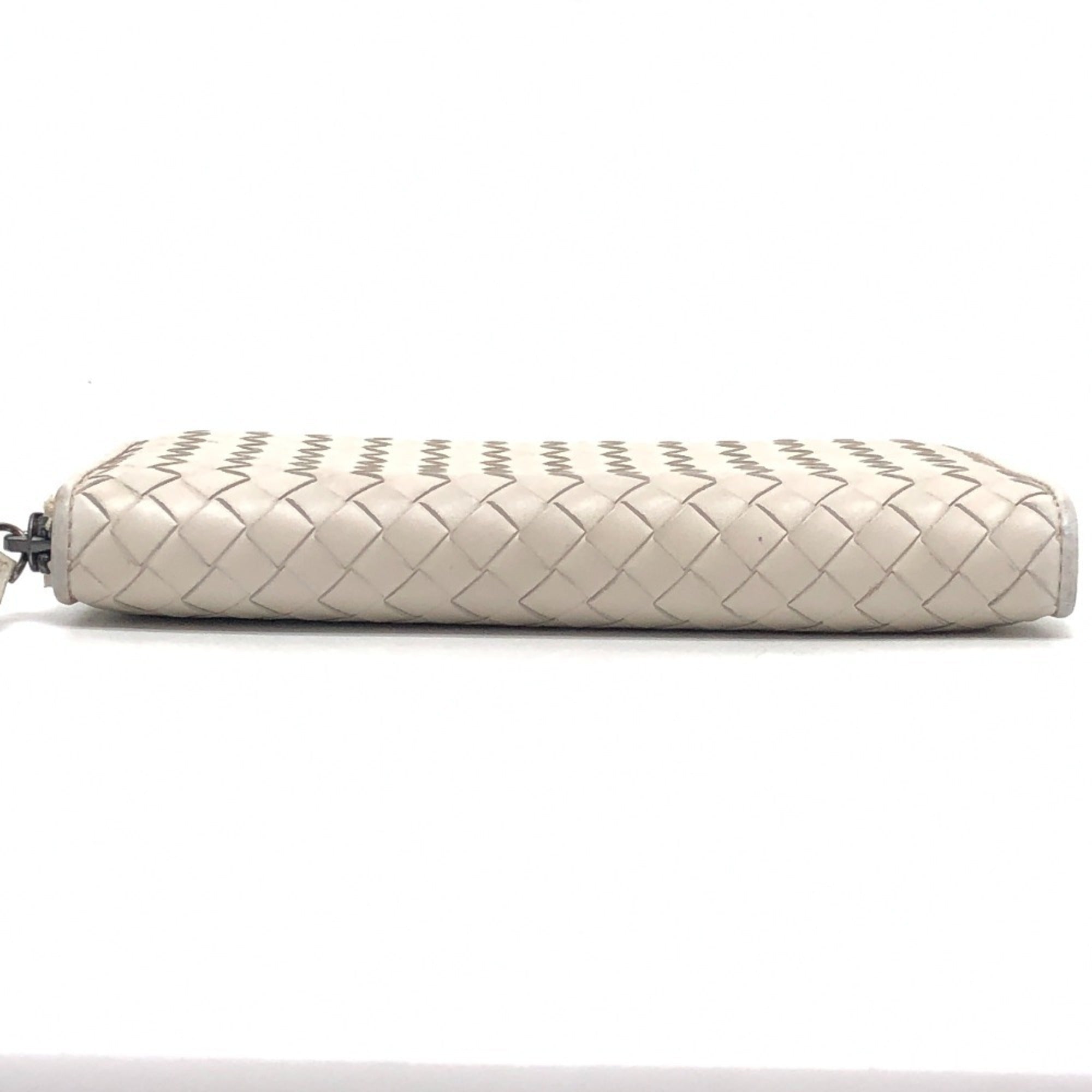 Bottega Veneta White Intrecciato Long Wallet (Bi-Fold)