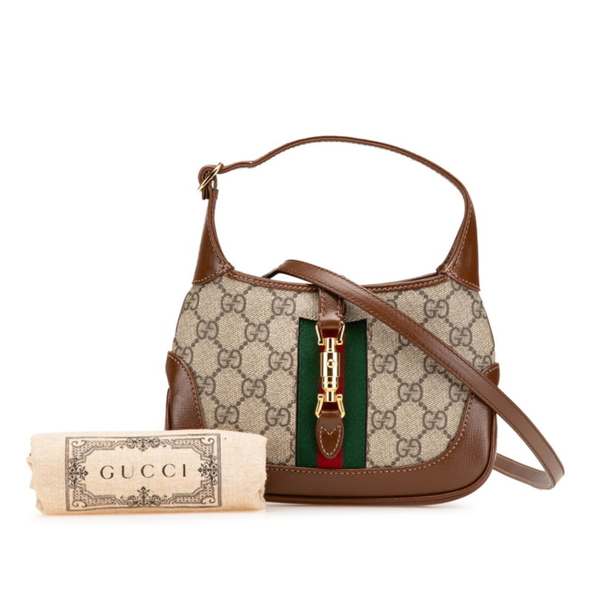 Gucci Beige Brown Pvc Leather Handbag Shoulder Bag (Pre-Owned)