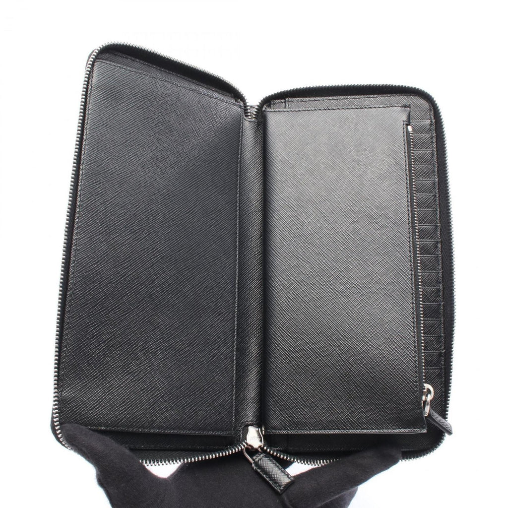 Prada Black Leather Long Wallet (Bi-Fold)