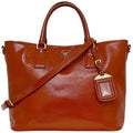Prada Orange Patent Leather Leather Handbag Tote Bag