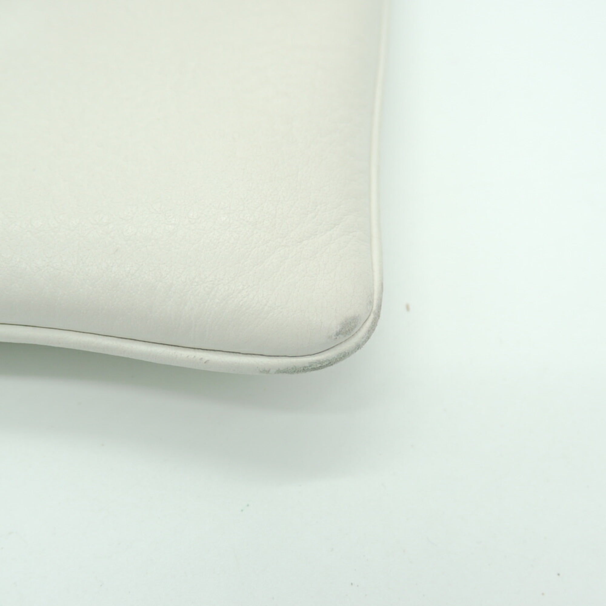 Balenciaga White Leather Clutch