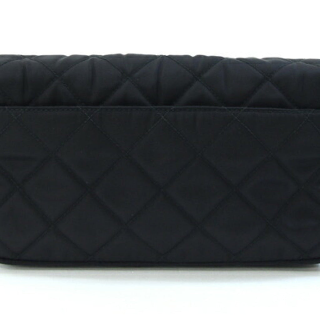 Prada Black Nylon Leather Pochette Shoulder Bag