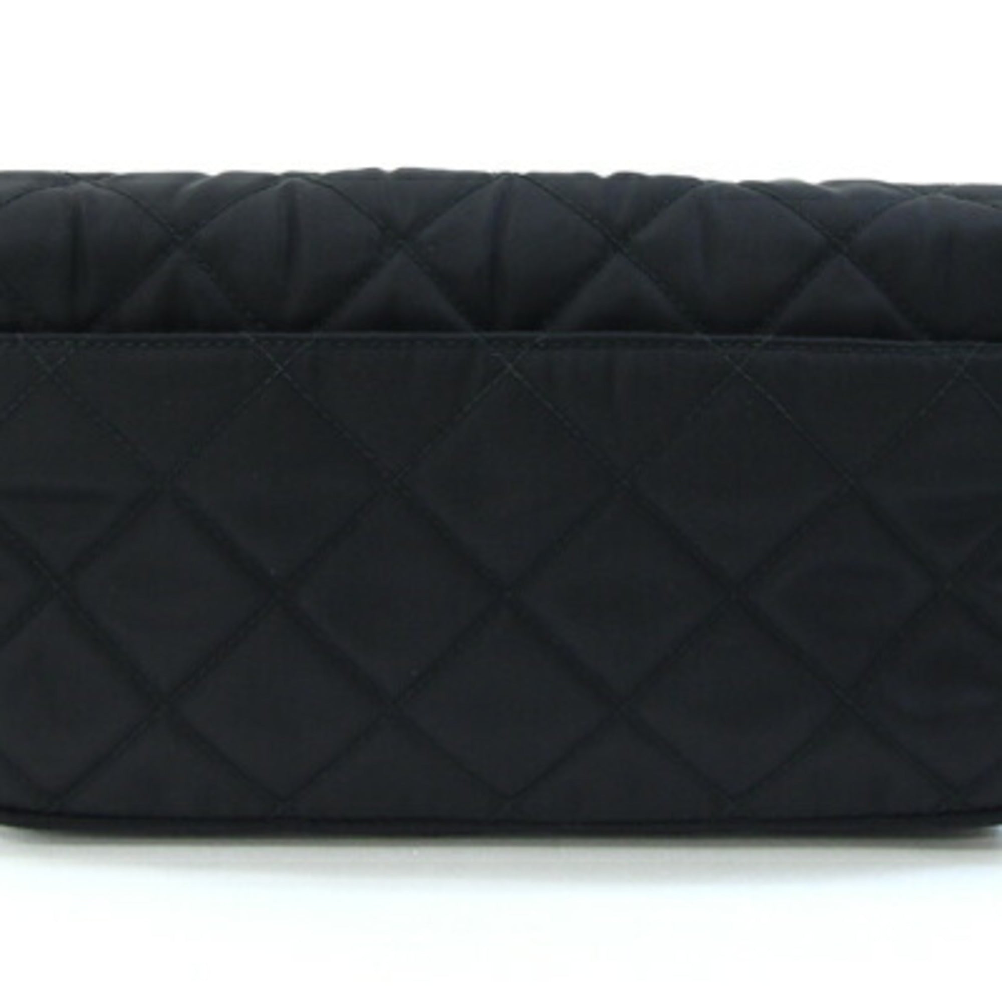 Prada Black Nylon Leather Pochette Shoulder Bag