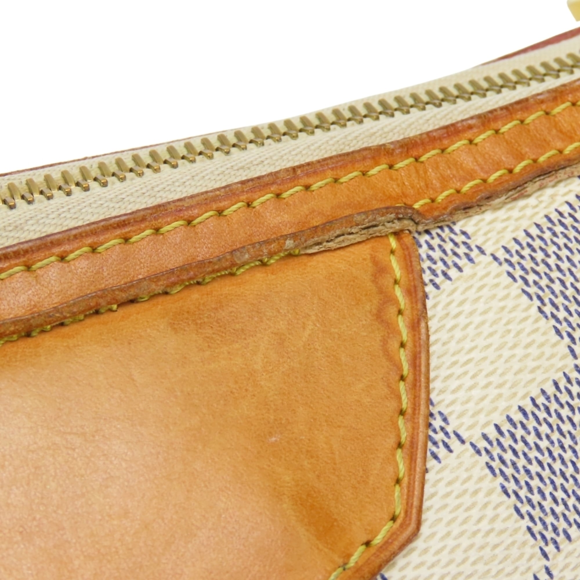Louis Vuitton White Damier Azur Leather Shoulder Bag