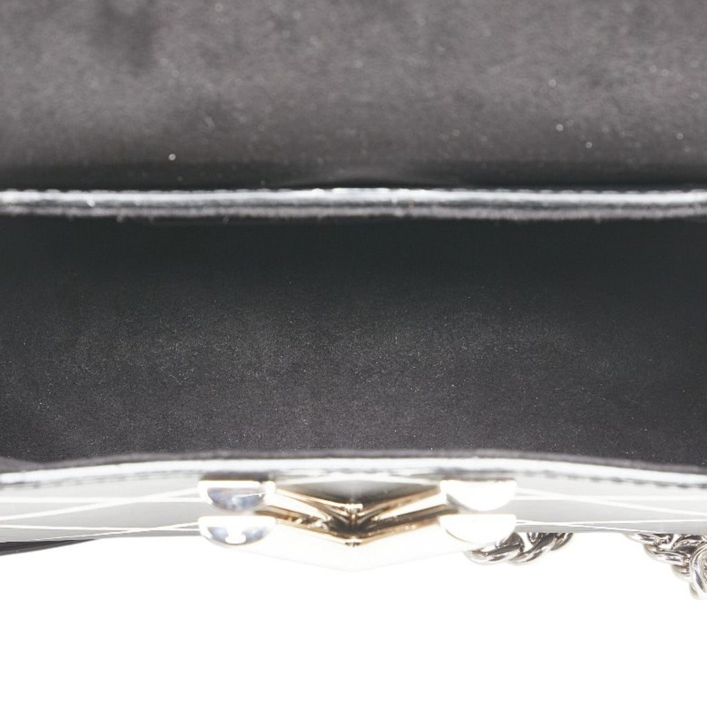 Louis Vuitton Black Noir White Leather Shoulder Bag