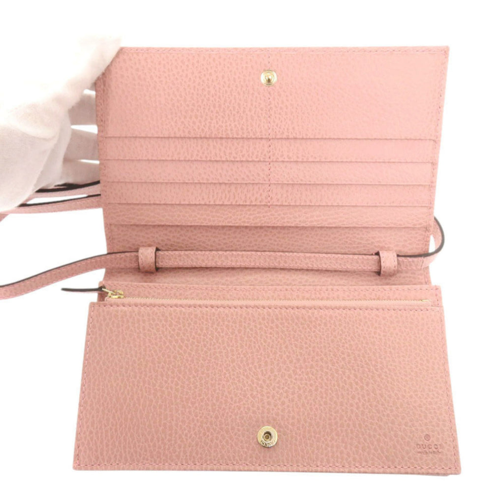 Gucci Pink Leather Shoulder Bag (Pre-Owned)