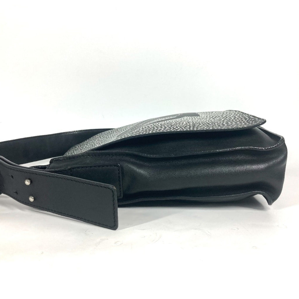 Chanel Black White Leather Shoulder Bag