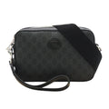 Gucci Black Gray Coated Canvas Shoulder Bag (Pre-Owned)