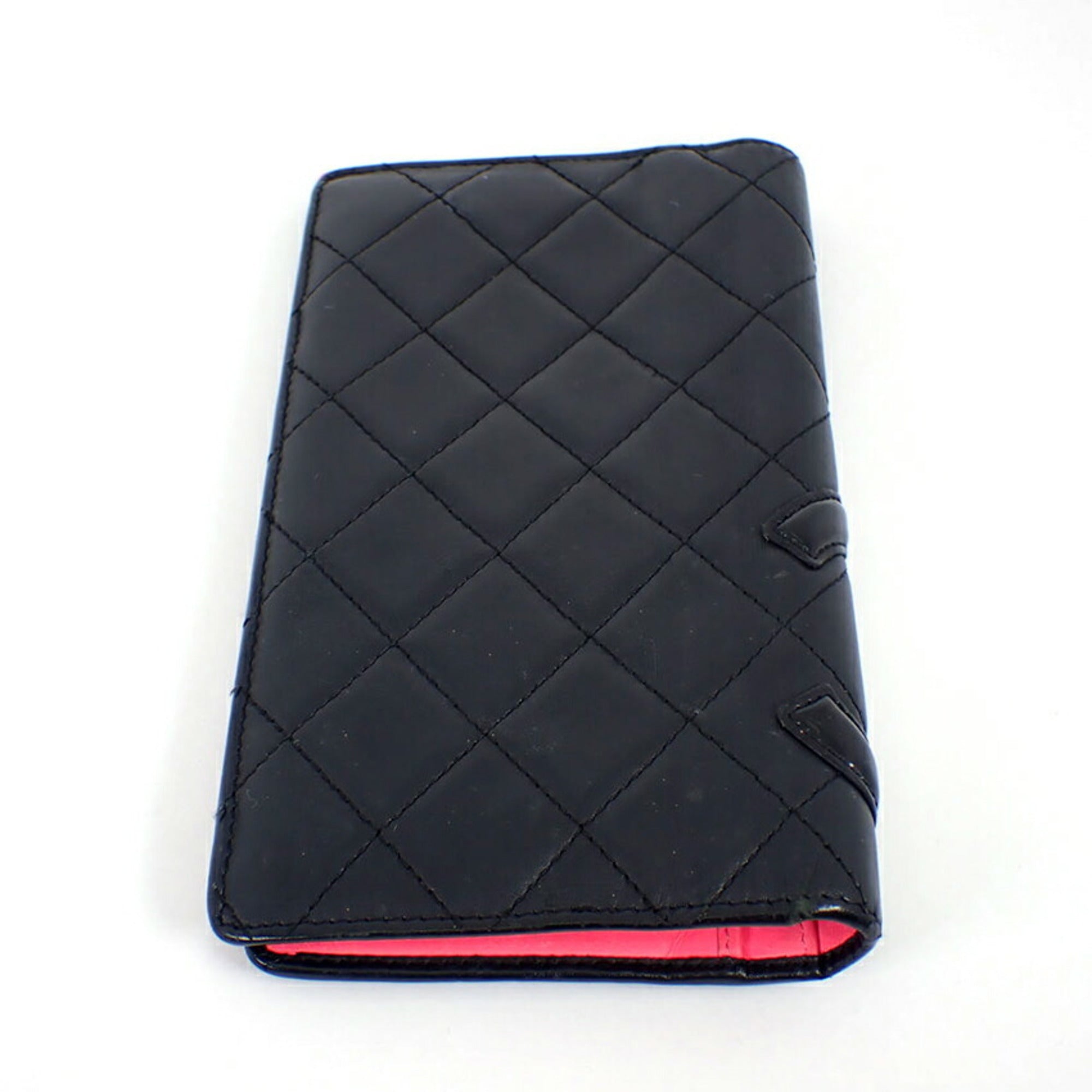 Chanel Black Pink Cambon Ligne Long Wallet (Bi-Fold)