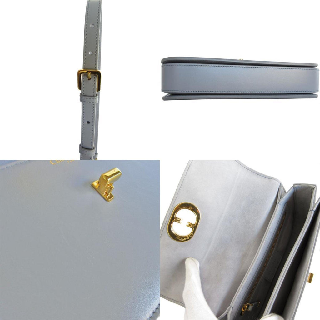 Christian Dior Gray Leather Shoulder Bag (Pre-Owned)