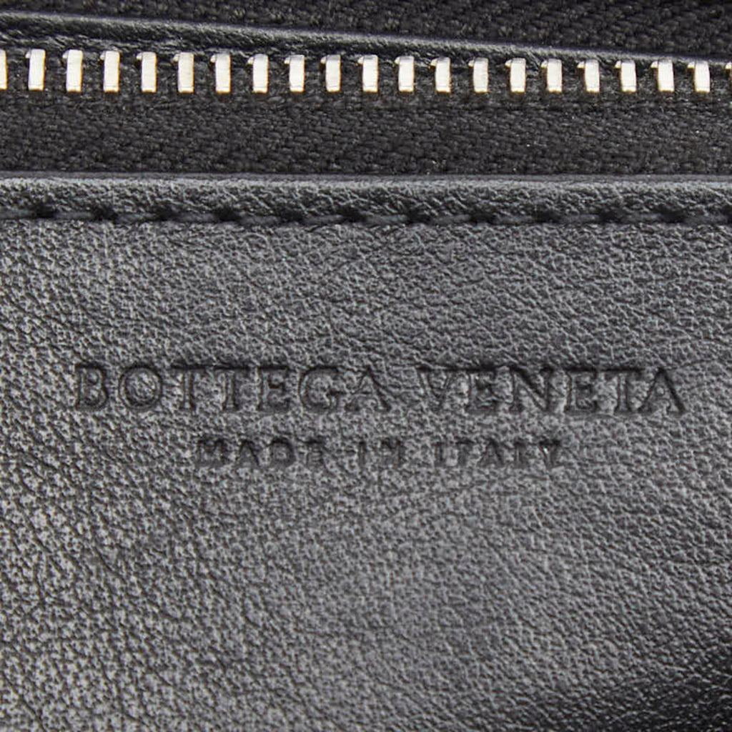 Bottega Veneta Black Intrecciato Leather Long Wallet (Bi-Fold)