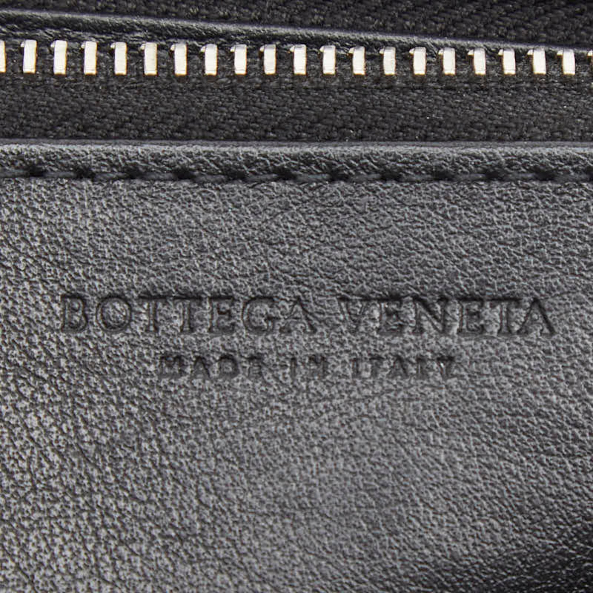Bottega Veneta Black Intrecciato Leather Long Wallet (Bi-Fold)