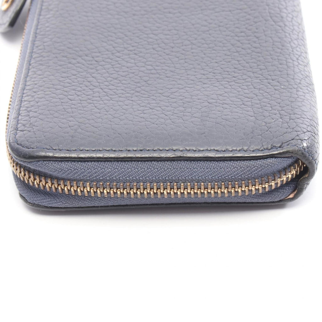 Louis Vuitton Navy Navy Blue Leather Long Wallet