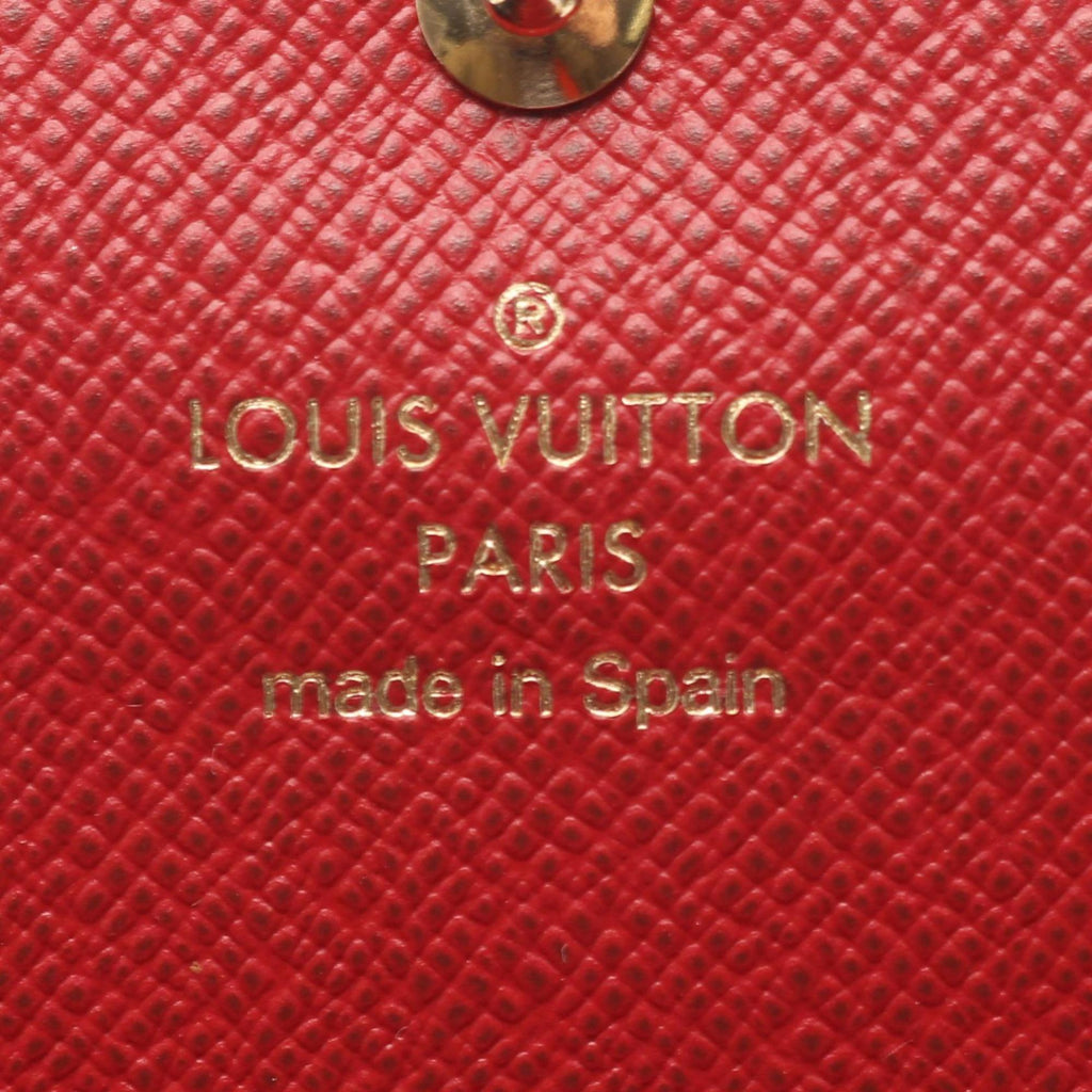 Louis Vuitton Brown Cerise Ebene Red Color Damier Canvas Leather Pvc Long Wallet