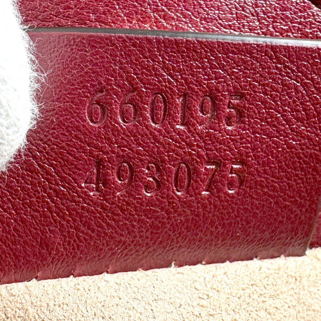 Gucci Red Color Leather Handbag Shoulder Bag Tote Bag (Pre-Owned)