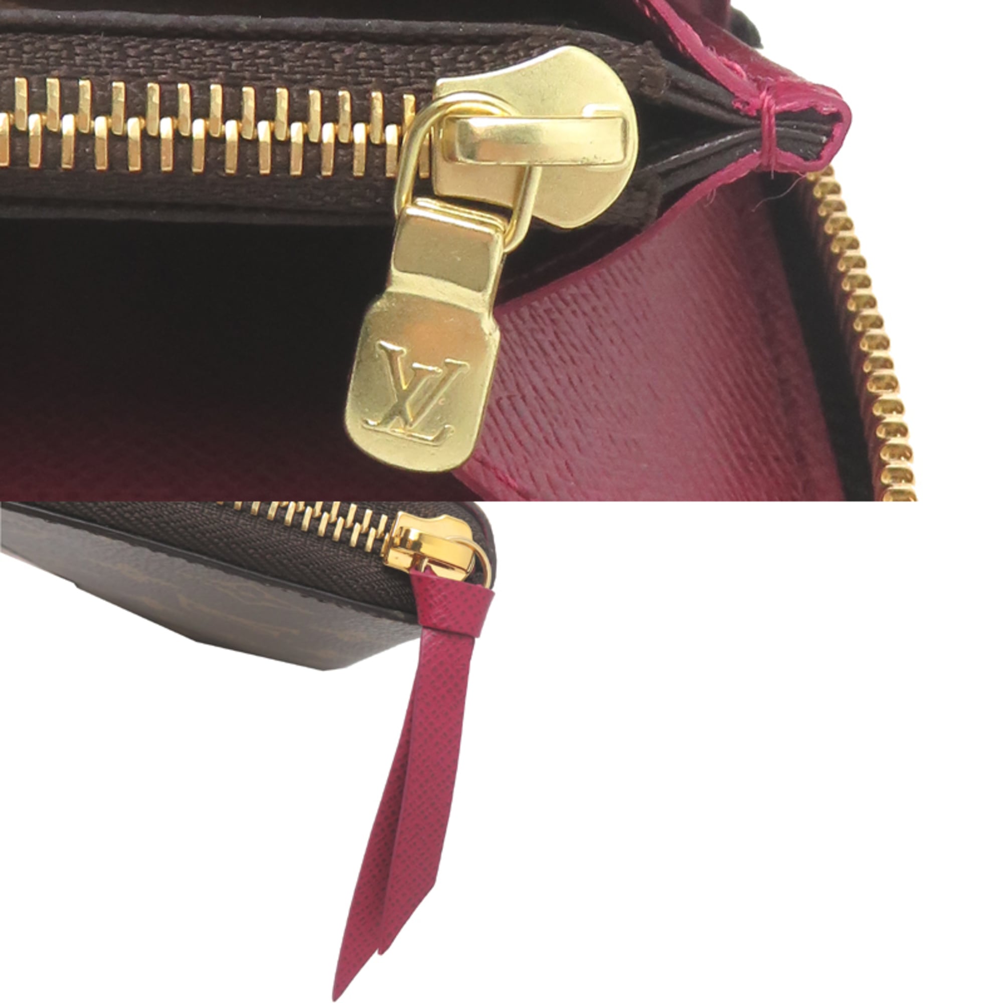 Louis Vuitton Brown Fuchsia Monogram Long Bill Wallet