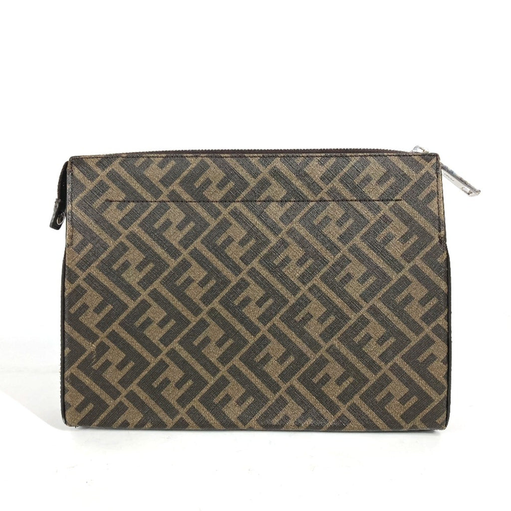 Fendi Brown Leather Clutch Bag