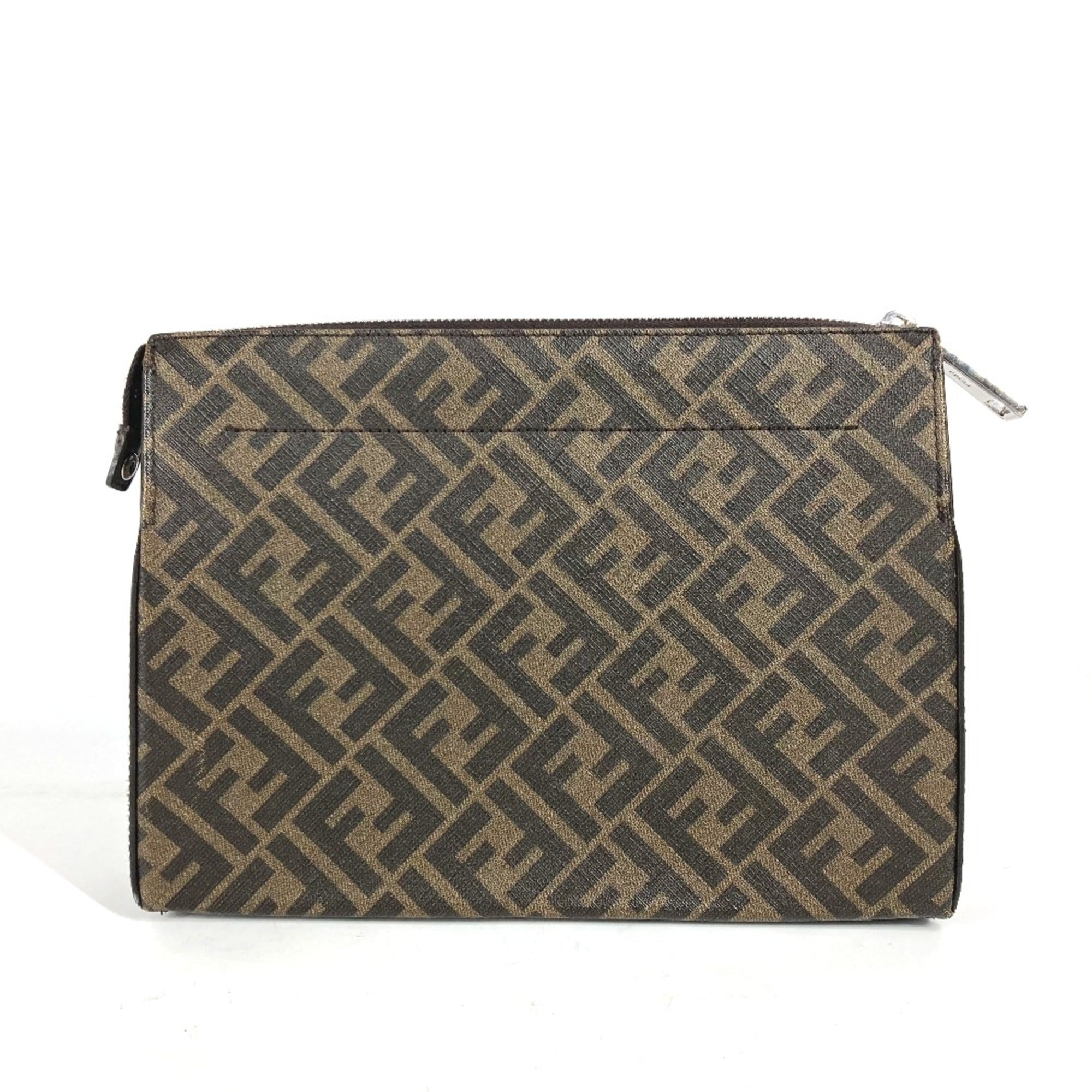 Fendi Brown Leather Clutch Bag