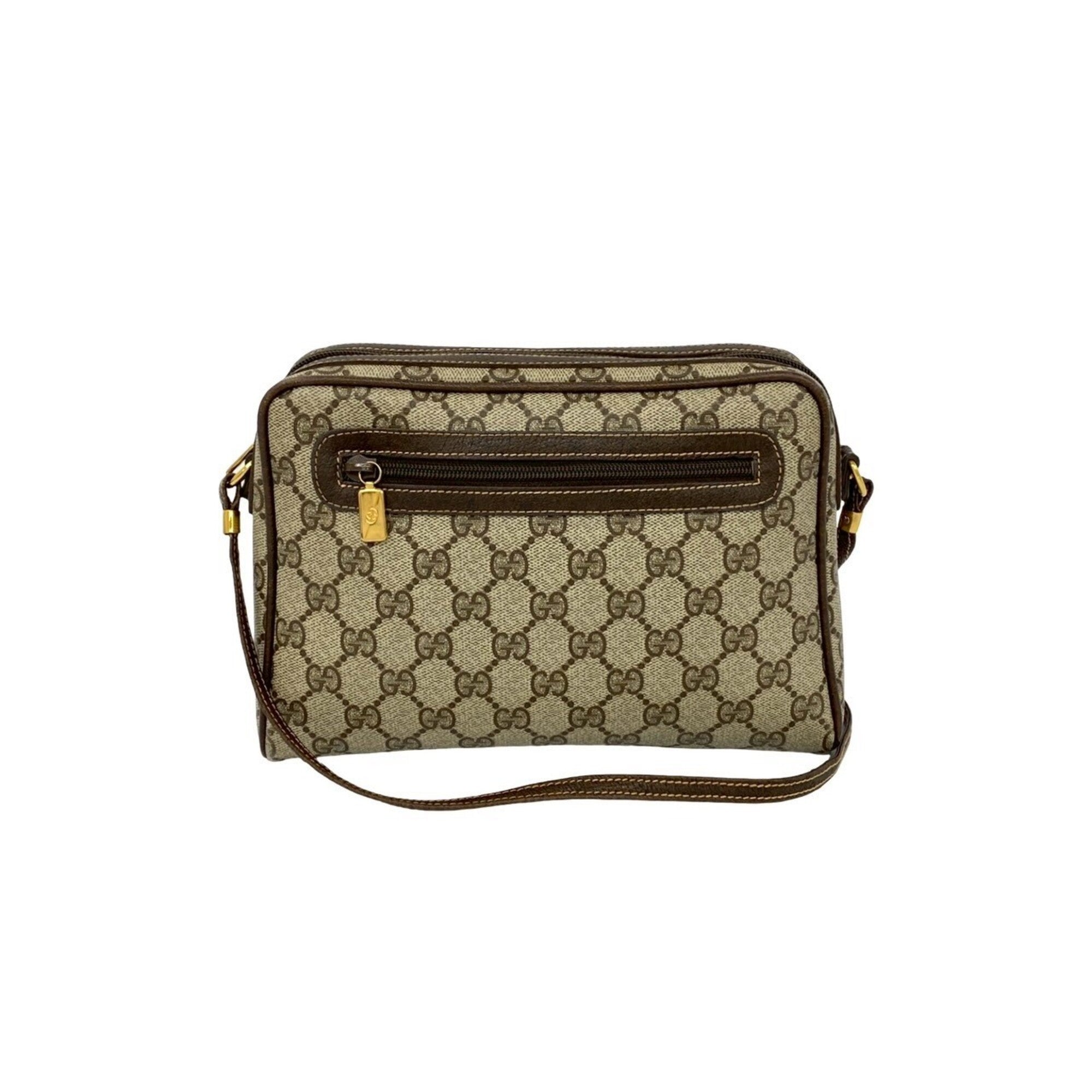 Gucci Brown Leather Pvc Pochette Shoulder Bag (Pre-Owned)