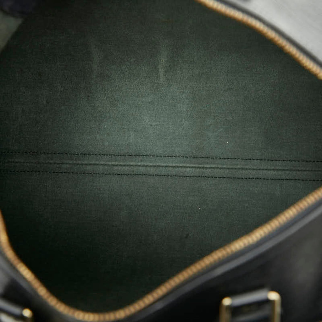 Louis Vuitton Black Noir Leather Boston Bag Handbag
