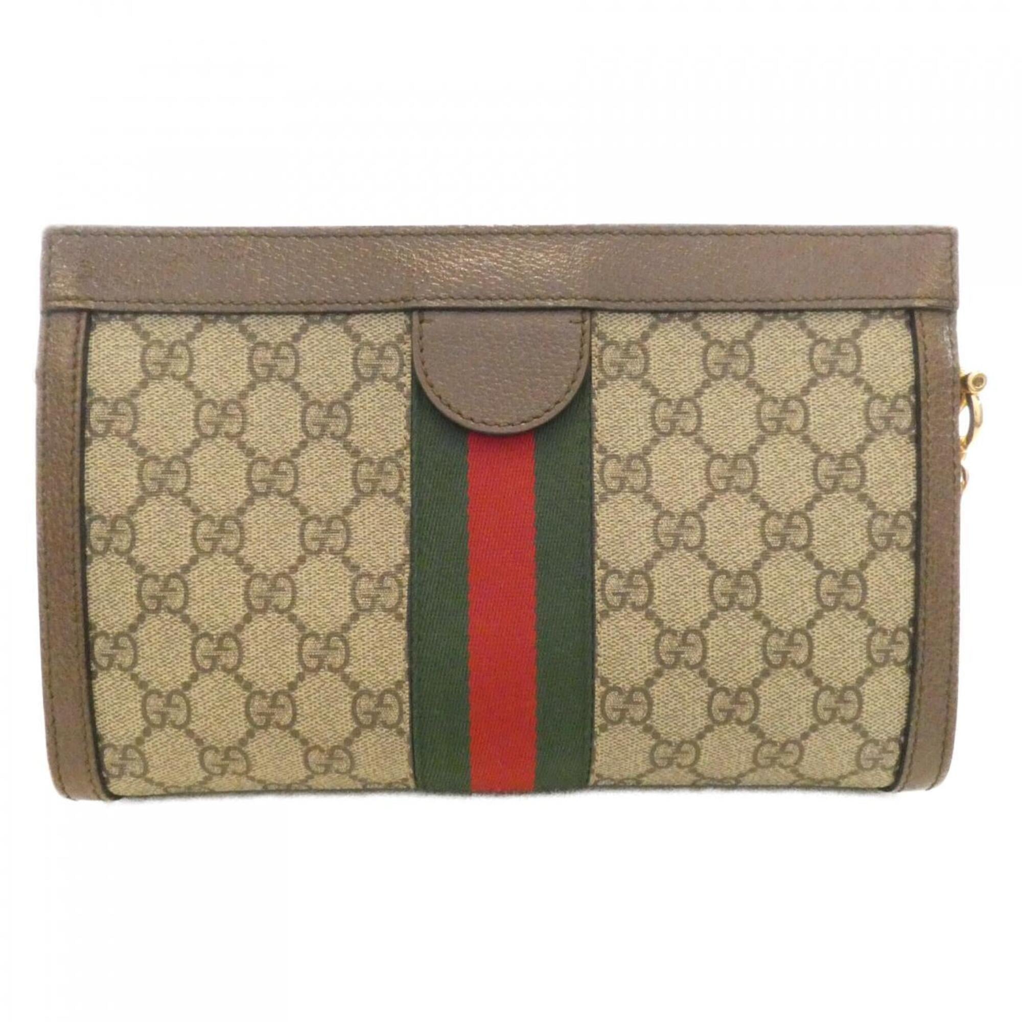 Gucci Beige Brown Gg Supreme Shoulder Bag (Pre-Owned)