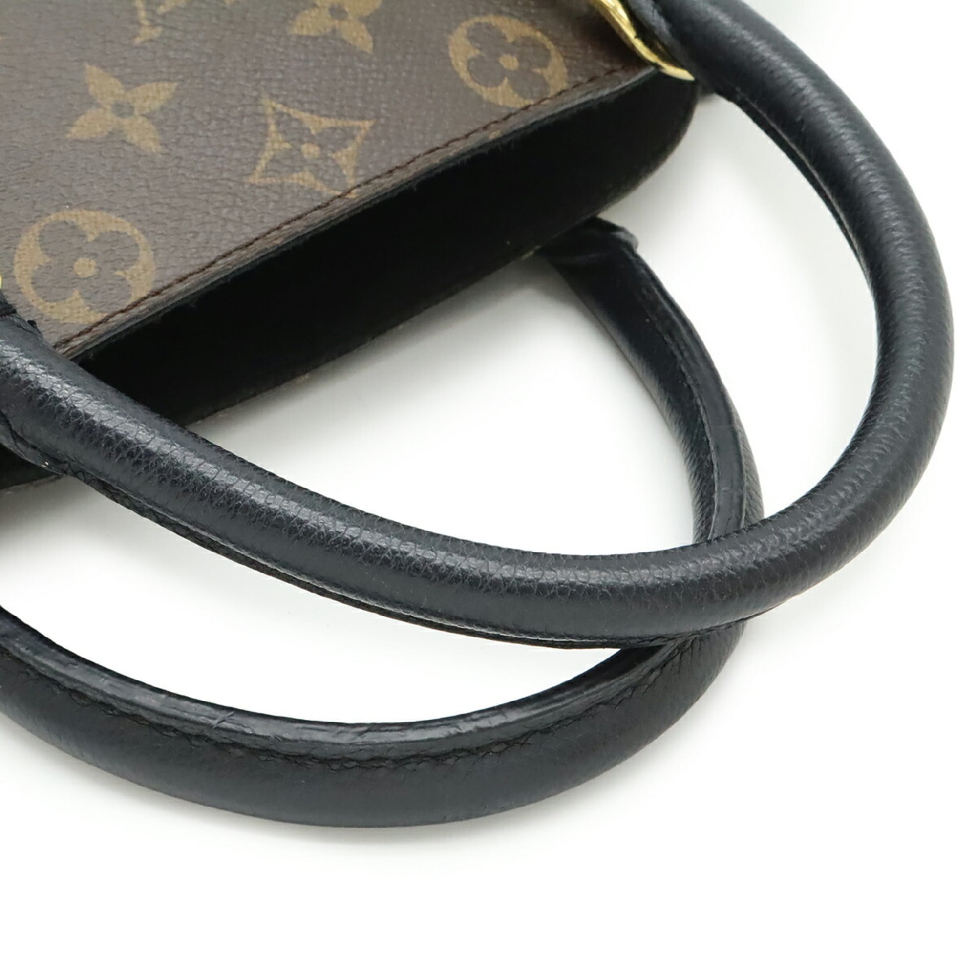 Louis Vuitton Noir Monogram Canvas Leather Handbag Shoulder Bag