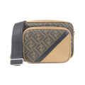 Fendi Sand Coated Canvas Leather Shoulder Bag