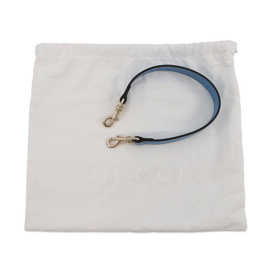Gucci Gg Canvas Light Blue Gg Canvas Leather Handbag Shoulder Bag (Pre-Owned)