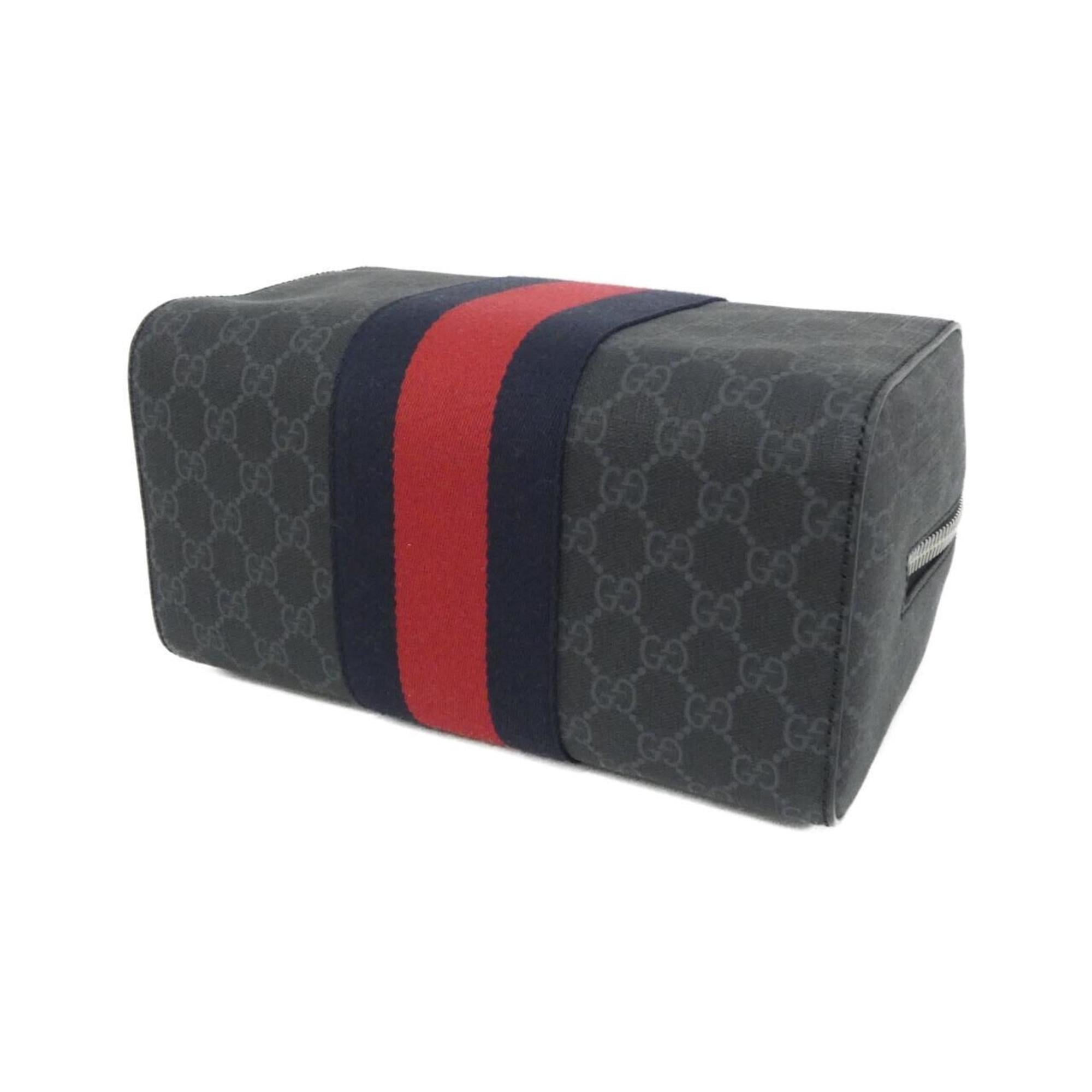Gucci Black Gray Gg Supreme Canvas Clutch Bag Pouch (Pre-Owned)