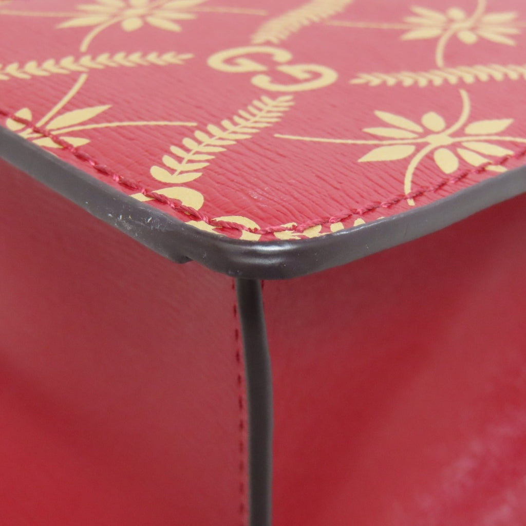 Gucci Red Color Leather Shoulder Bag (Pre-Owned)