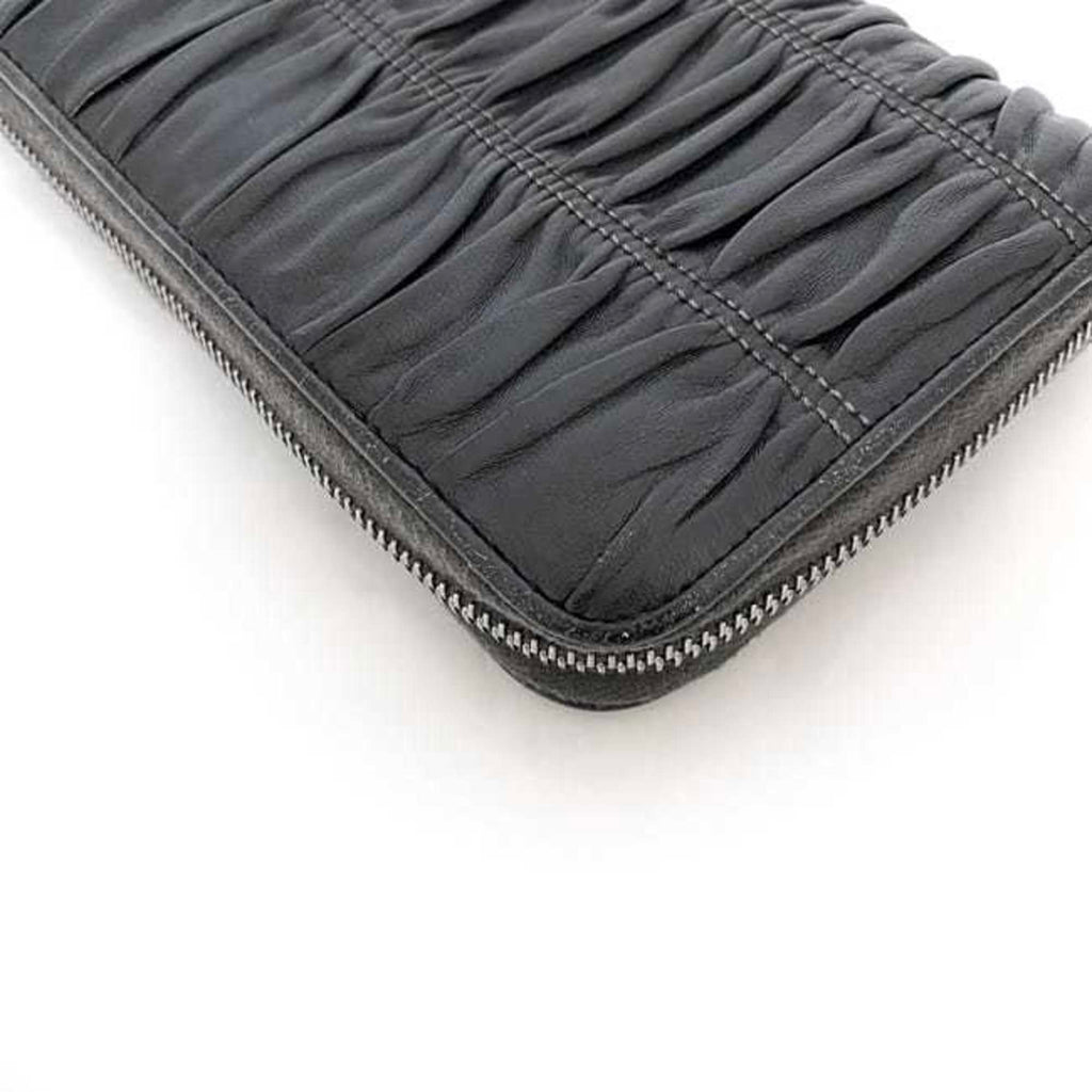Prada Black Leather Long Wallet (Bi-Fold)