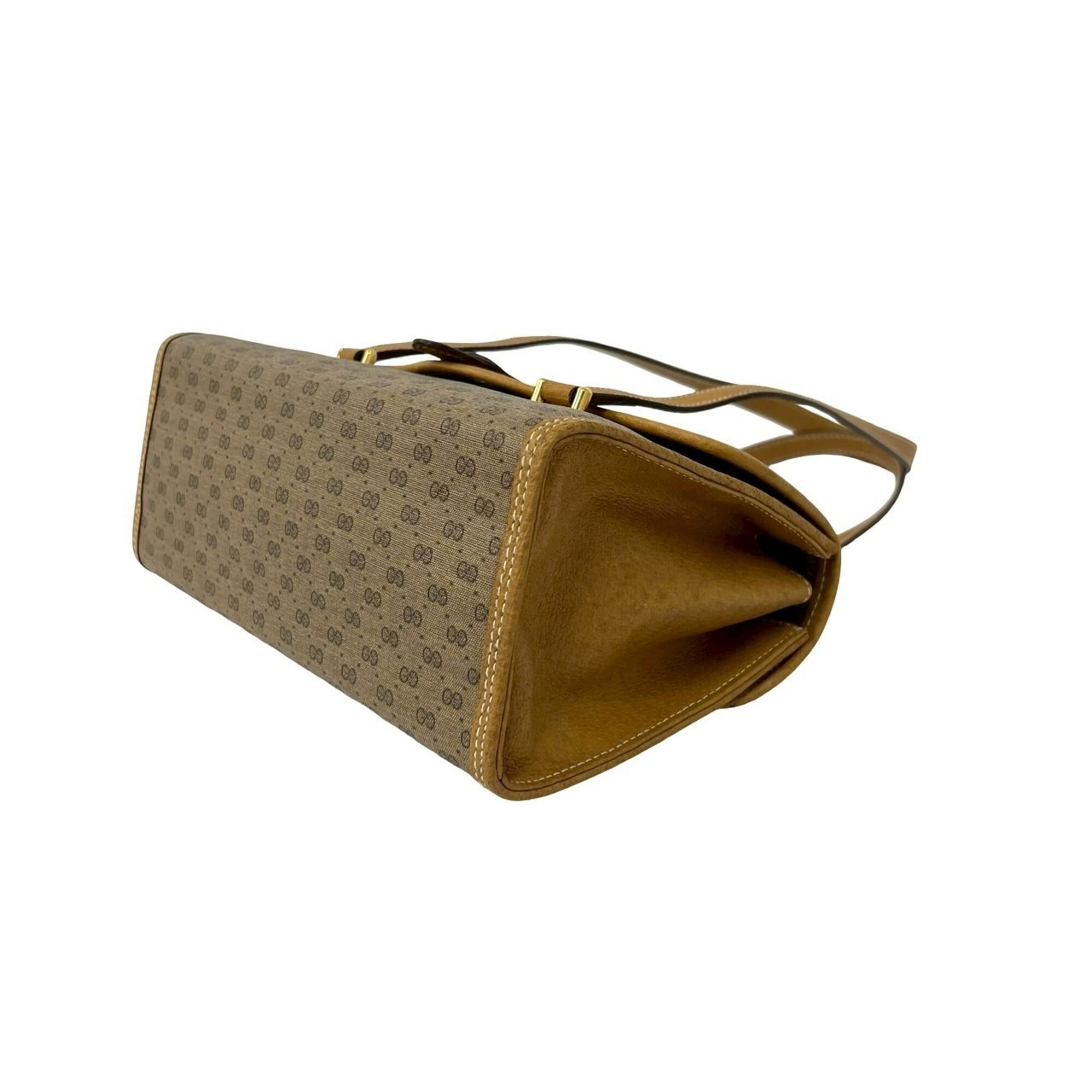 Gucci Brown Pvc Leather Handbag Tote Bag (Pre-Owned)