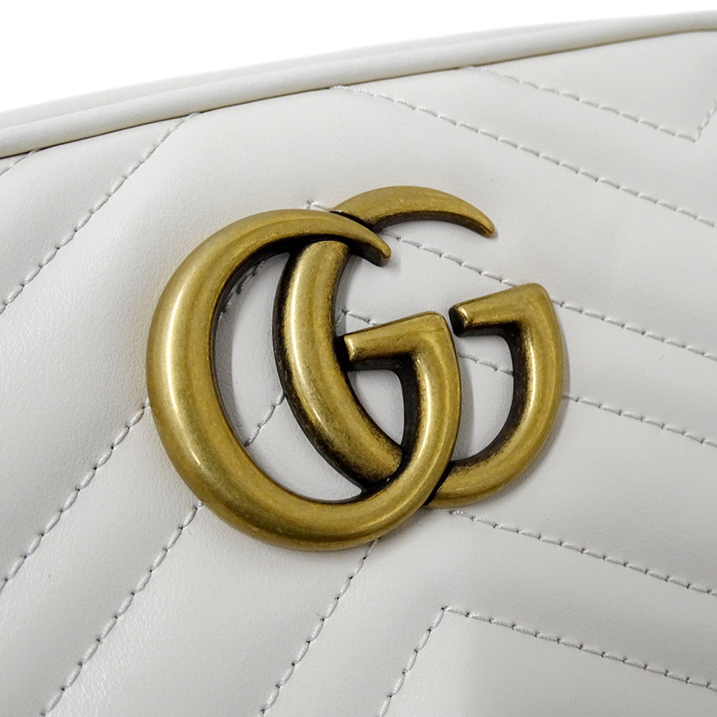 Gucci White Leather Handbag Shoulder Bag (Pre-Owned)