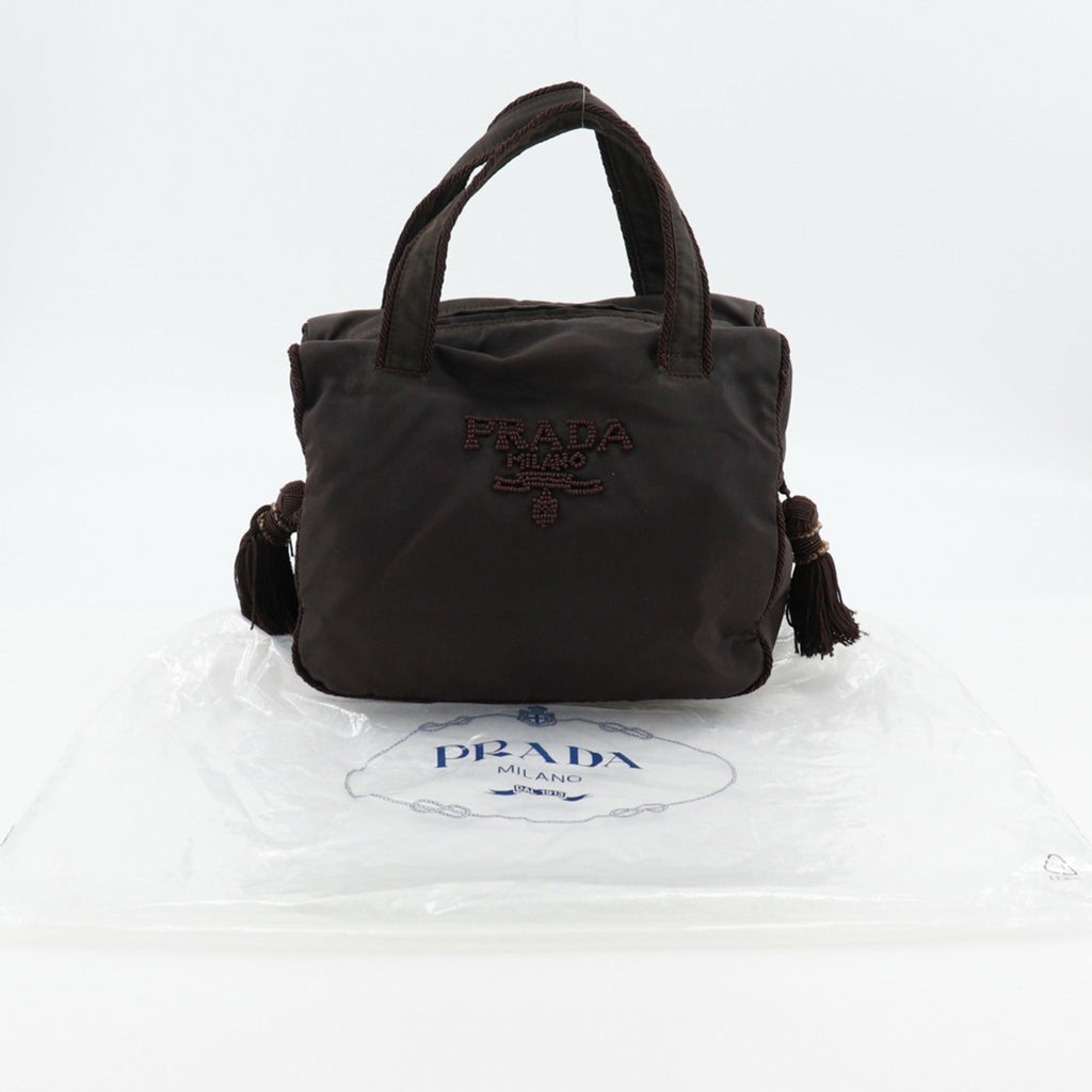 Prada Brown Nylon Handbag