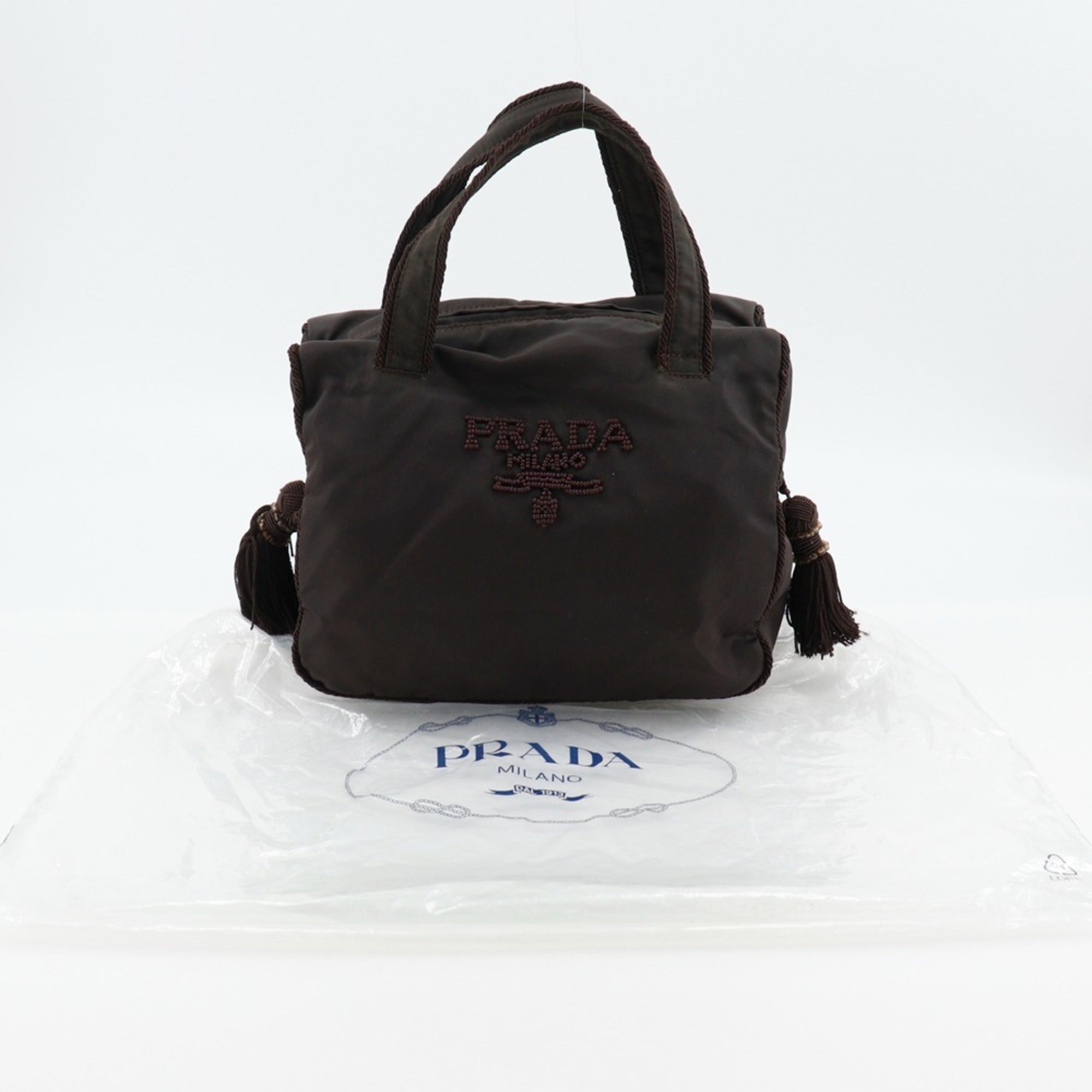 Prada Brown Nylon Handbag